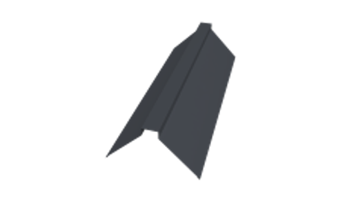 Планка конька плоского 170х50х170 матовый RAL 7024 графит (2м)