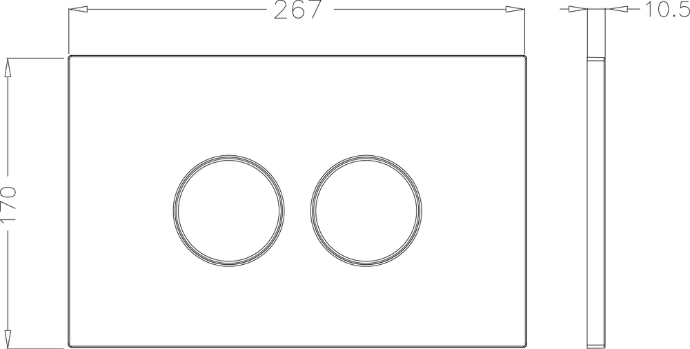 Кнопка смыва для унитаза STWORKI Хельсинки 500470 пластик, цвет глянцевый белый