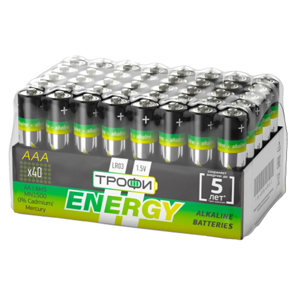 Батарейки Трофи LR03-40 bulk ENERGY Alkaline