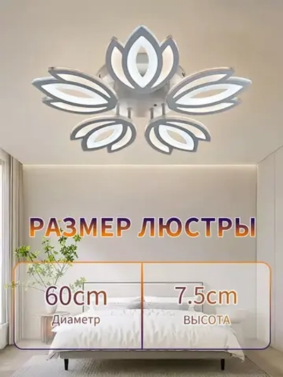 Люстра потолочная светодиодная и управлением пульт,144 Вт,регулируемая яркость и цветовой температуры 3000K-6000K,AYHOME