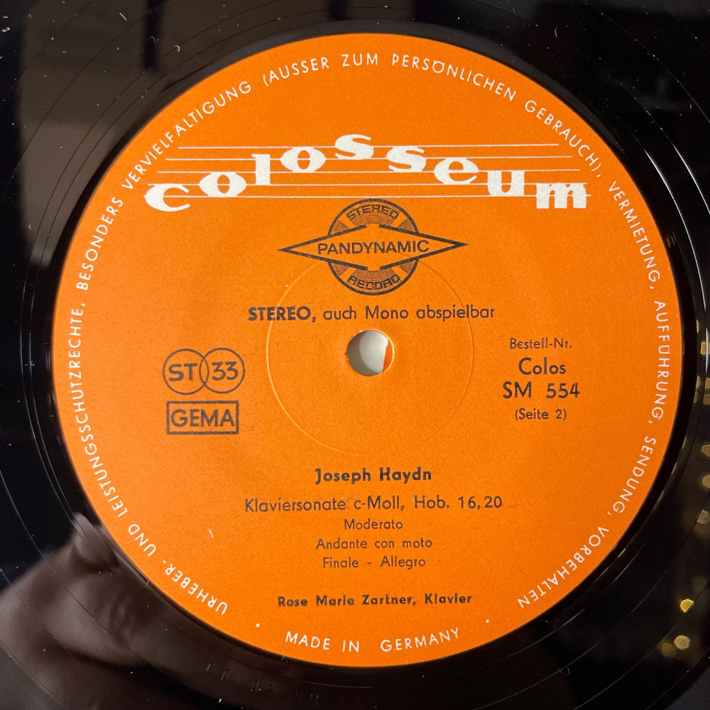 Винтажная виниловая пластинка LP Joseph Haydn Гайдн, Die Nurnberger Symphoniker*, Wolfgang Hofmann, Rose Marie Zartner, Konzert Fur Klavier Und Orchester F Dur Hob. XVII No. 3 (Германия 1972)