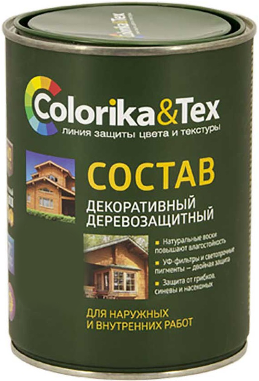СОСТАВ ДЕРЕВОЗАЩИТ. COLORIKA&TEX ДЕКОРАТ МАКАССАР WS13 0,8Л