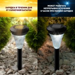 Светильник уличный ЭРА SL-PL31-M на солнечной батарее черный 31 см набор 10 шт под МП | Садовые декоративные светильники