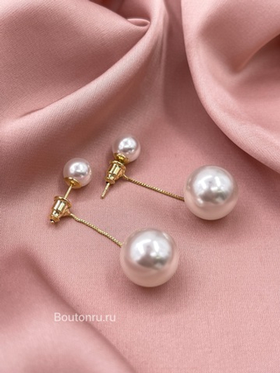 Серьги жемчуг с подвесной частью