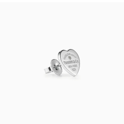 Серьги из серебра 925 в форме сердца с эмалью и бриллиантом , Tiffany,✨exclusive✨Единственные в наличии