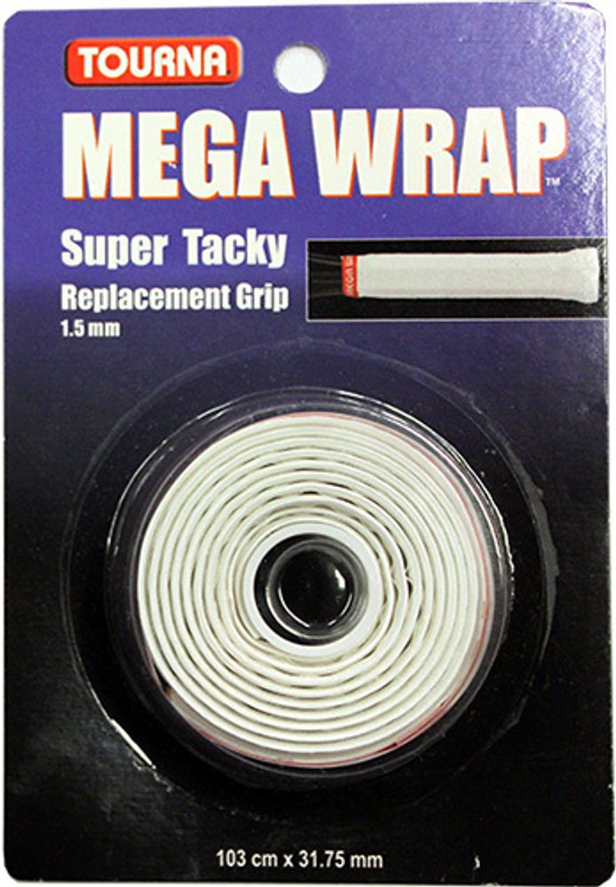 Намотки теннисные базовая Tourna Mega Wrap white 1P