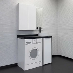 Тумба с раковиной Comforty Лозанна 100 белый глянец