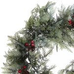 Венок хвойный «Искрящиеся ветви» d-50 см, литой ПВХ, шишки, ягоды