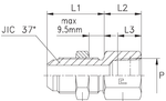 Соединение PD JIC 1.5/16" NPTF 1"