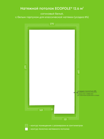 Натяжные потолки 9.8 м2, 12.6 м2