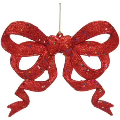 Украшение новогоднее «Бант сияющий» 17*18 см, Красный