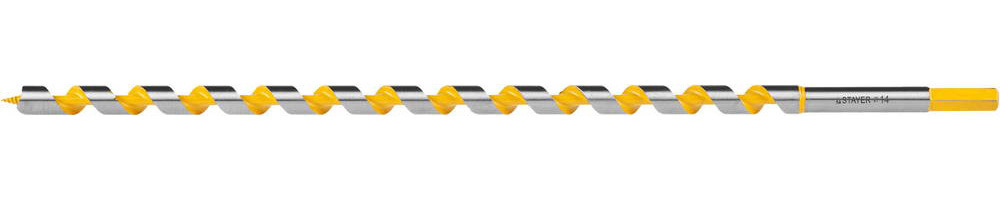 STAYER Spiral 14x450/360мм, сверло левиса по дереву, шестигранный хвостовик
