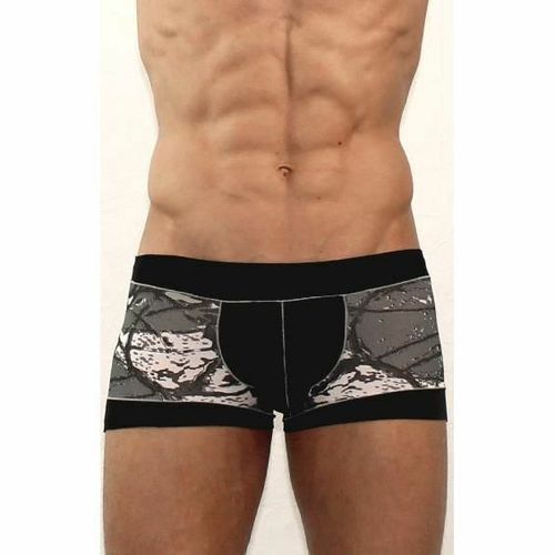 Мужские трусы боксеры TOMMY DOOYAO черные с принтом 1