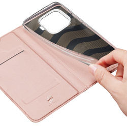 Чехол книжка розового цвета для Xiaomi 17T Pro, серия Skin Pro Series от Dux Ducis