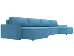 Диван П-образный Лига-048 НПБ лонг, Амур 10 голубой, Рогожка, 128342