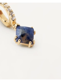 Одиночная серьга Fuji Sodalite серебро 925 пробы покрытое золотом