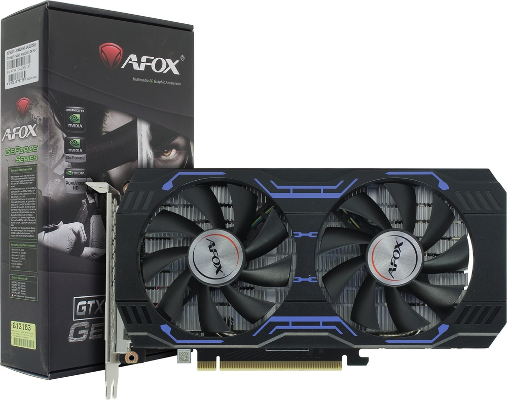 Видеокарта Видеокарта AFOX GTX1660TI 6GB GDDR6 192Bit DP / DVI / HDMI ATX Dual Fan (AF1660TI-6144D6H1-V4 / 6144D6H7-V4)RTL