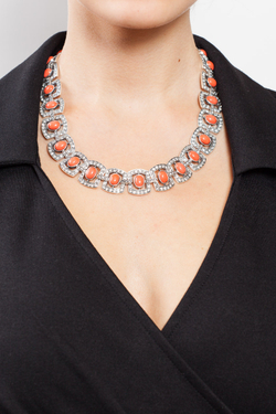 "Парадиз"  ожерелье в серебряном покрытии из коллекции "Самоцветы" от Jenavi с замком пряжка