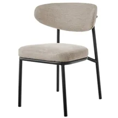 Стул Arvo бежевый шенилл с чёрными ножками