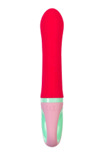 Красный вибратор с клиторальным отростком Petunia - 19 см.