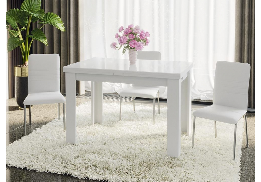 Стол стеклянный Woodville Норман тип 1 белый, стекло белый глянец