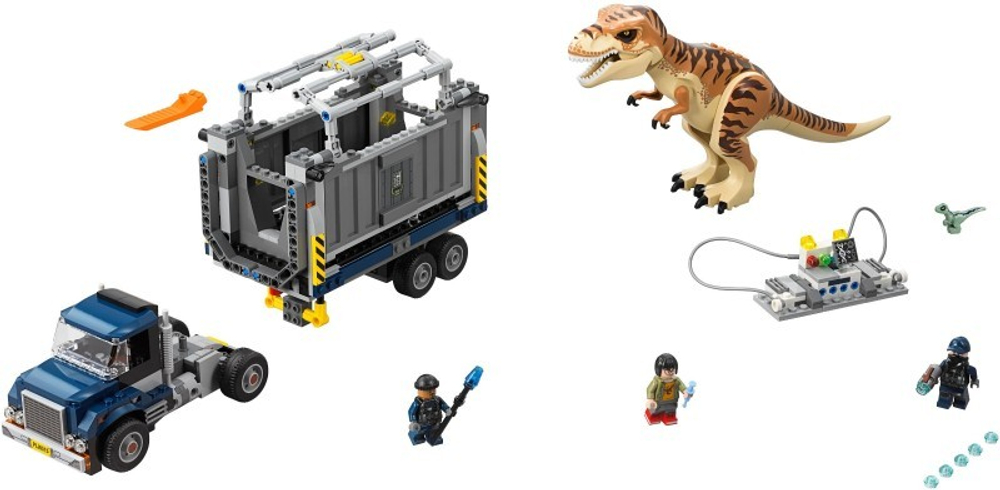 LEGO Jurassic World: Транспорт для перевозки Тираннозавра 75933 — T. Rex Transport — Лего Мир Юрского периода