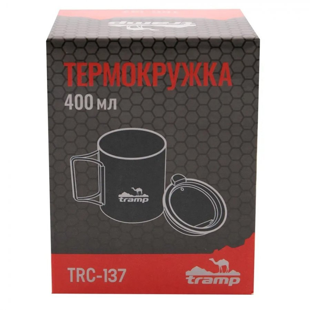 Термокружка TRAMP со складными ручками и поилкой, артикул TRC-137.17, 400 мл, цвет терракотовый