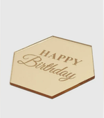 Украшение фигурное «Happy Birthday» золото, акрил 1 шт.