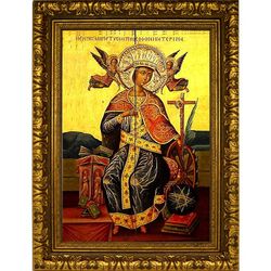 Святая Екатерина Александрийская. Копия старинной иконы на холсте.
