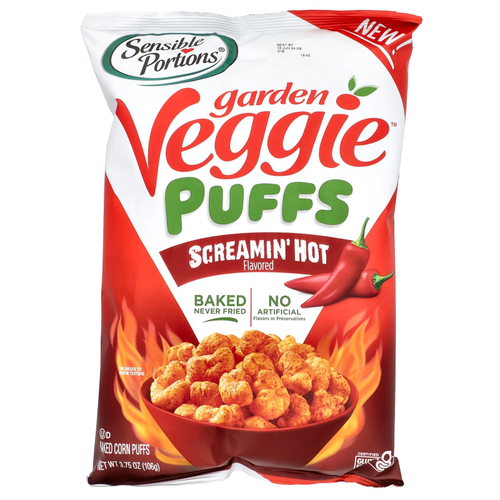 Sensible Portions, Garden Veggie Puffs, Screamin 'Hot, 106 г (3,75 унции)