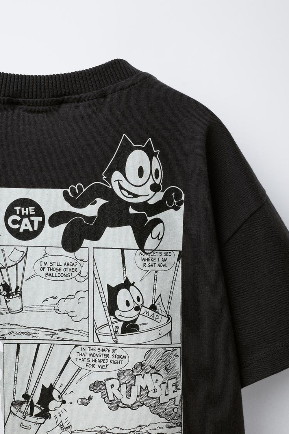 ZARA ФУТБОЛКА FELIX THE CAT ©, ЧЕРНЫЙ