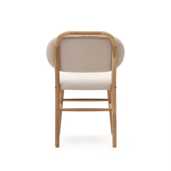 Helda Стул из бежевой синели и массива дуба
