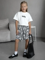 Летний костюм, футболка и шорты для девочки