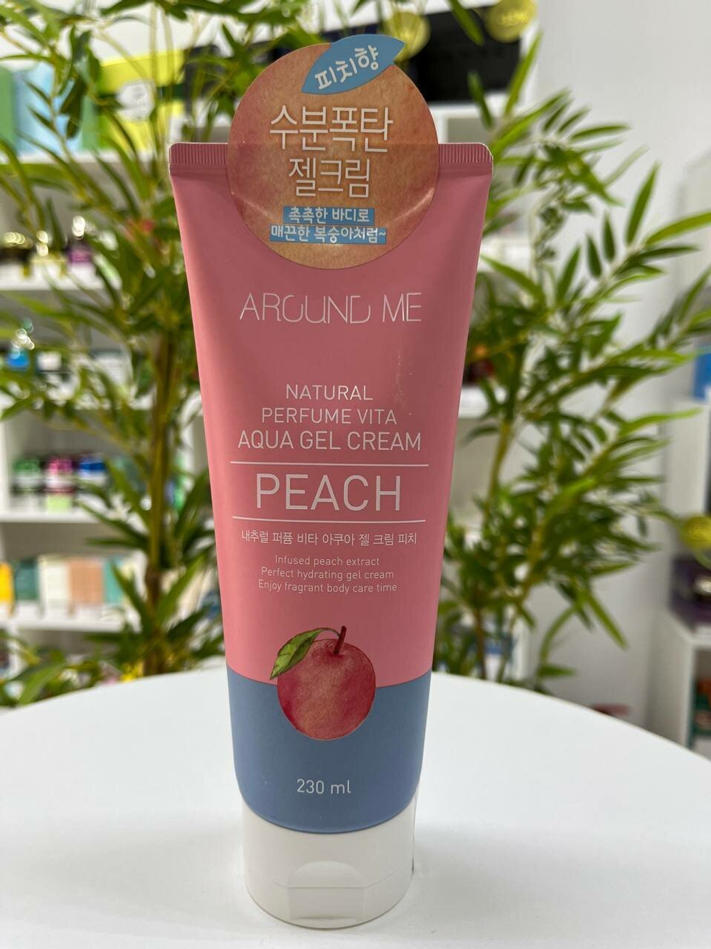 Крем-гель для тела с экстрактом персика AROUND ME Natural Perfume Vita Aqua Gel Cream Peach , 230 мл, WELCOS