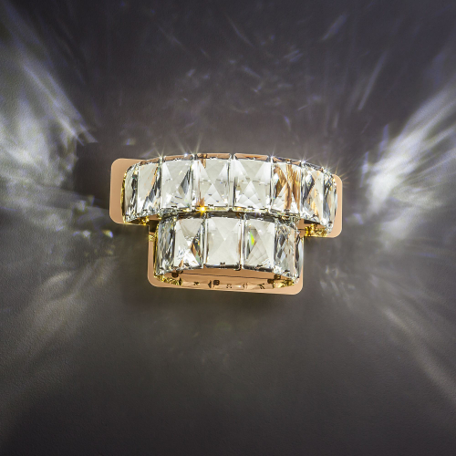 Светодиодный настенный светильник с хрусталем 90059/2 золото