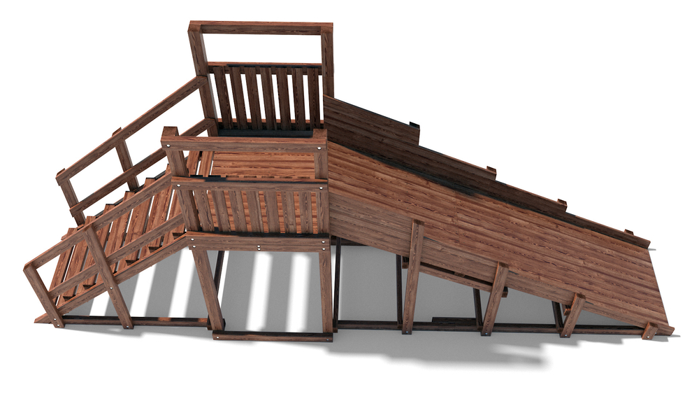 Зимняя деревянная горка W-3 (длина ската 3,5м)