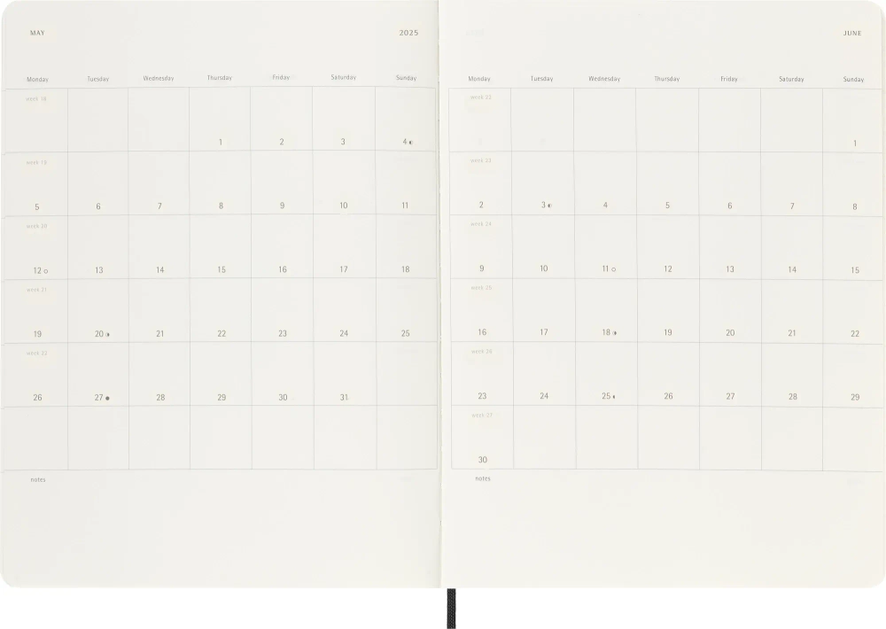 Еженедельник на 2025 год Moleskine Classic Soft WKNT XL (DSB12WN4) 19х25см мягкая обложка черный