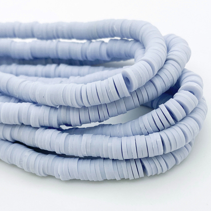 Бусина-диск, цвет светло-лавандовый, размер 6 мм, цена за нить 40 см