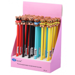 Ручка шариковая, масляная, Basir, синие чернила, серия "Медвежонок", с фигуркой, 24 шт