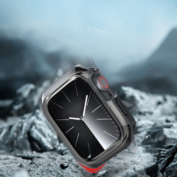 Чехол-бампер прозрачный с черными вставками от Dux Ducis для часов Apple Watch 45мм на модели 7, 8 и 9 серии, серия Tamo Series Case