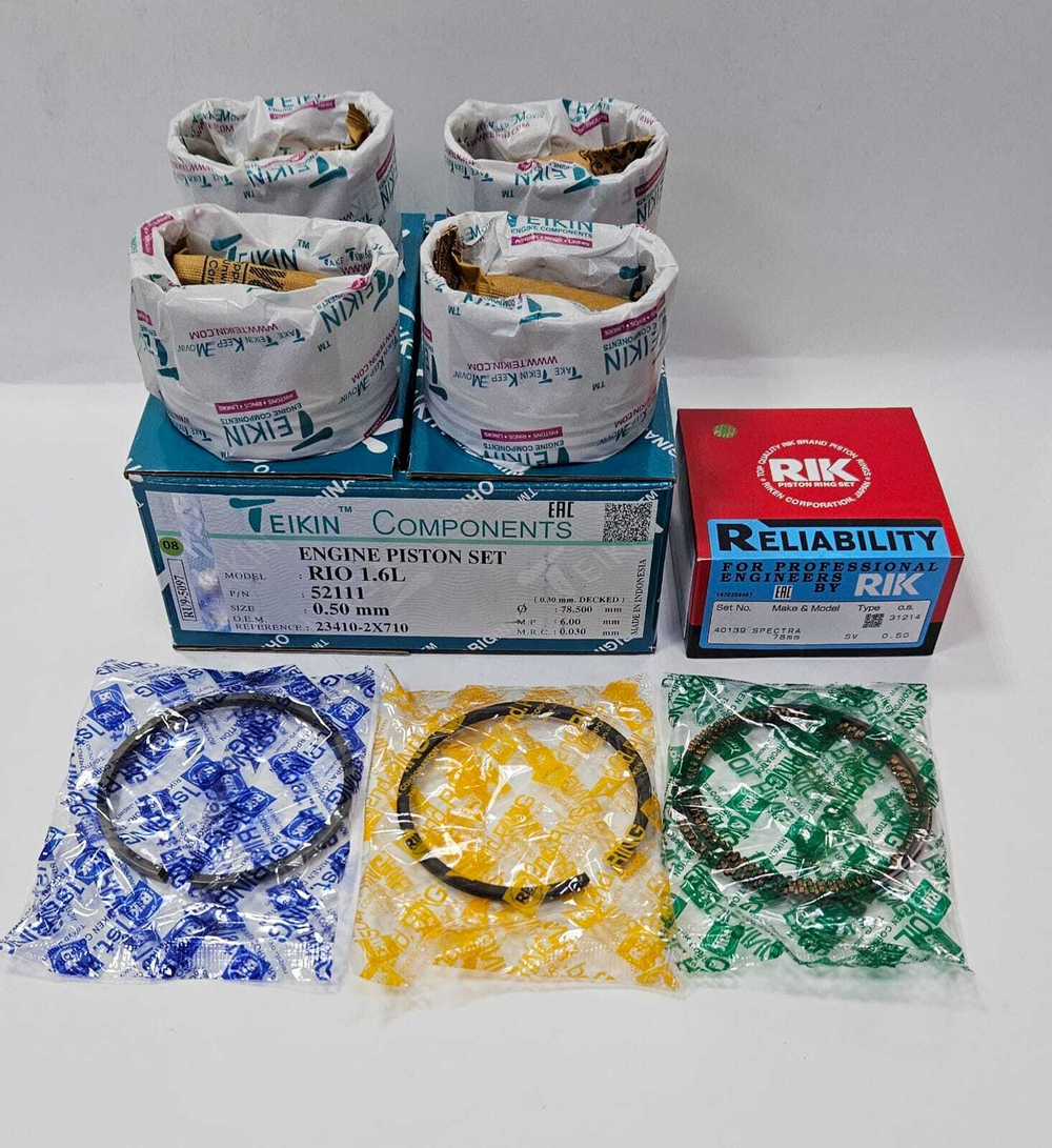 Поршни Teikin с кольцами Riken +0.50 S6D Spectra 1.6