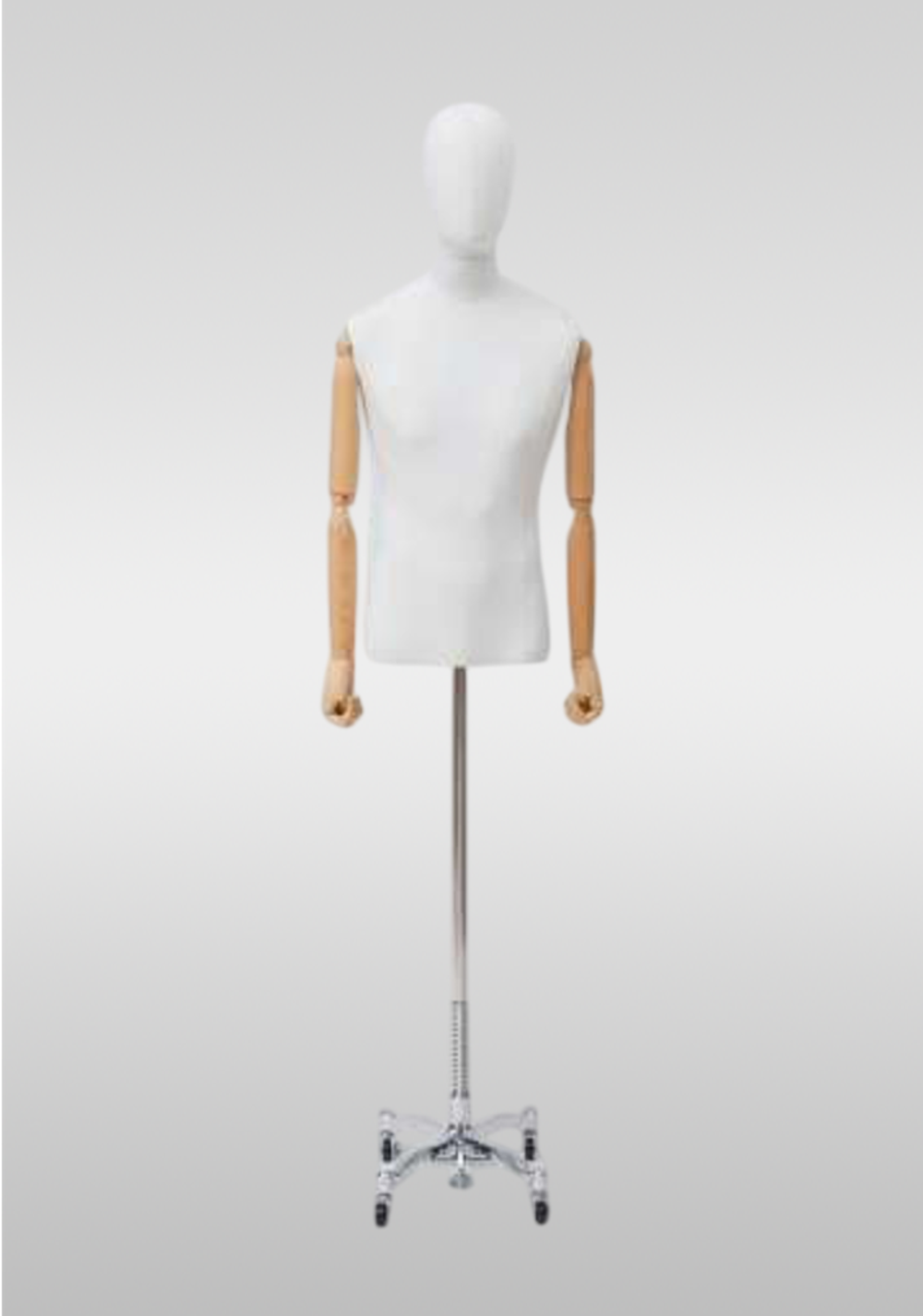 Торс мужской BUM с головой/Обтяжка вельвет/Деревянные руки