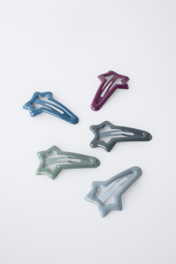 ZARA НАБОР ИЗ ПЯТИ ЗАКОЛОК ДЛЯ ВОЛОС «ЗВЕЗДА», ЧЕРНЫЙ