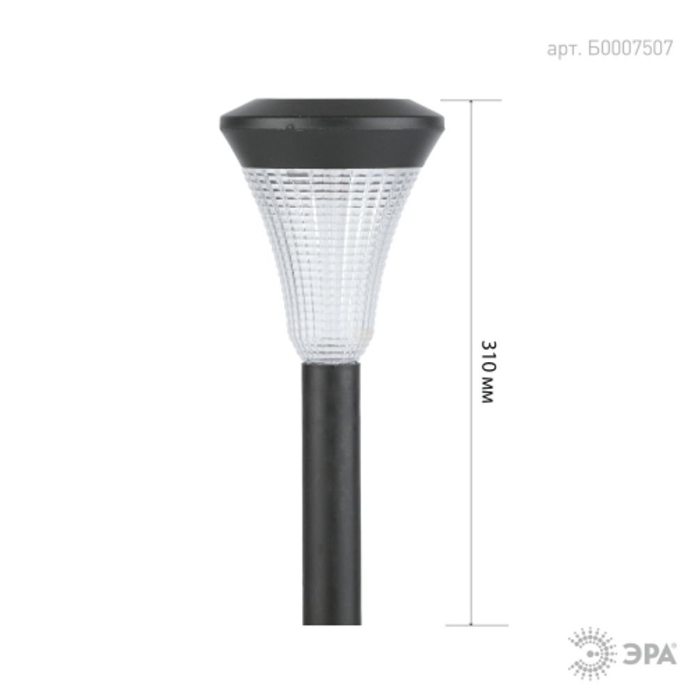SL-PL31 ЭРА Садовый светильник на солнечной батарее, пластик, черный, 31 см