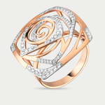 Кольцо женское из розового золота 585 пробы с фианитами (арт. К1184-5101)