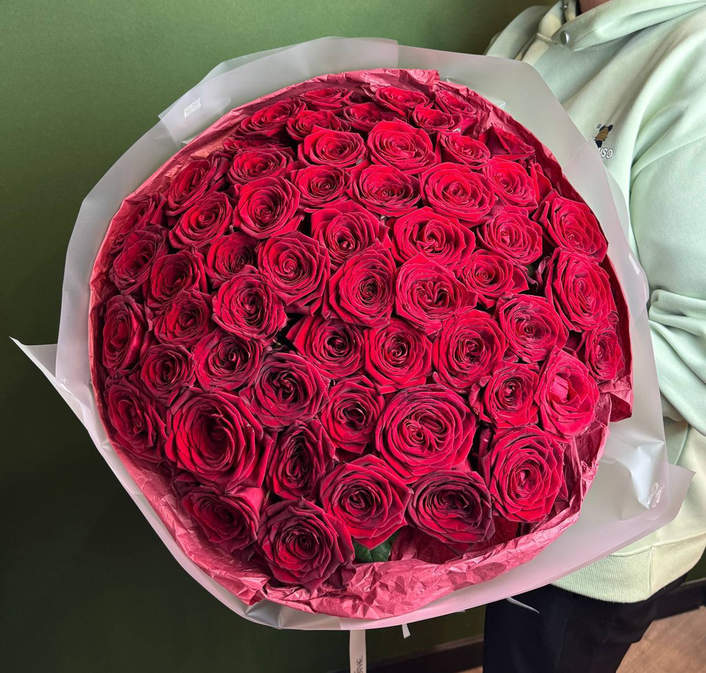 Моно букет «Алый бархат»