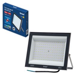 ULF-F23-100W-6500K IP65 160-240V GREY Прожектор светодиодный. Дневной свет 6500K. Корпус серый. TM Uniel