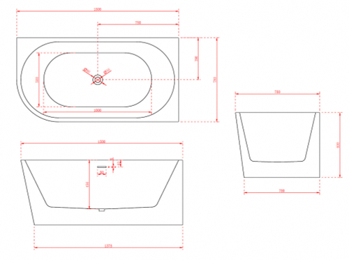 Акриловая ванна ABBER AB9257-1.5 R белая