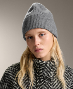 Oysho Шапка из 100% кашемира, серый меланж