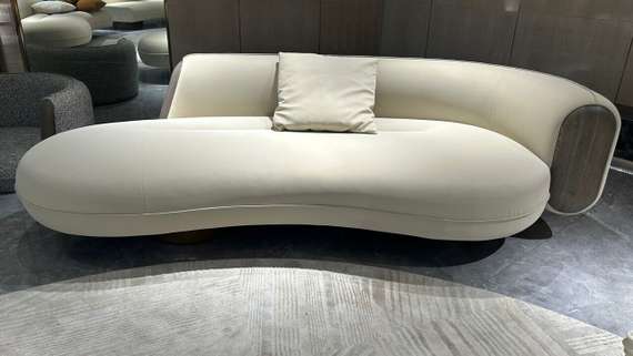 Диван полукруглый Suspense, 268 см, белое букле